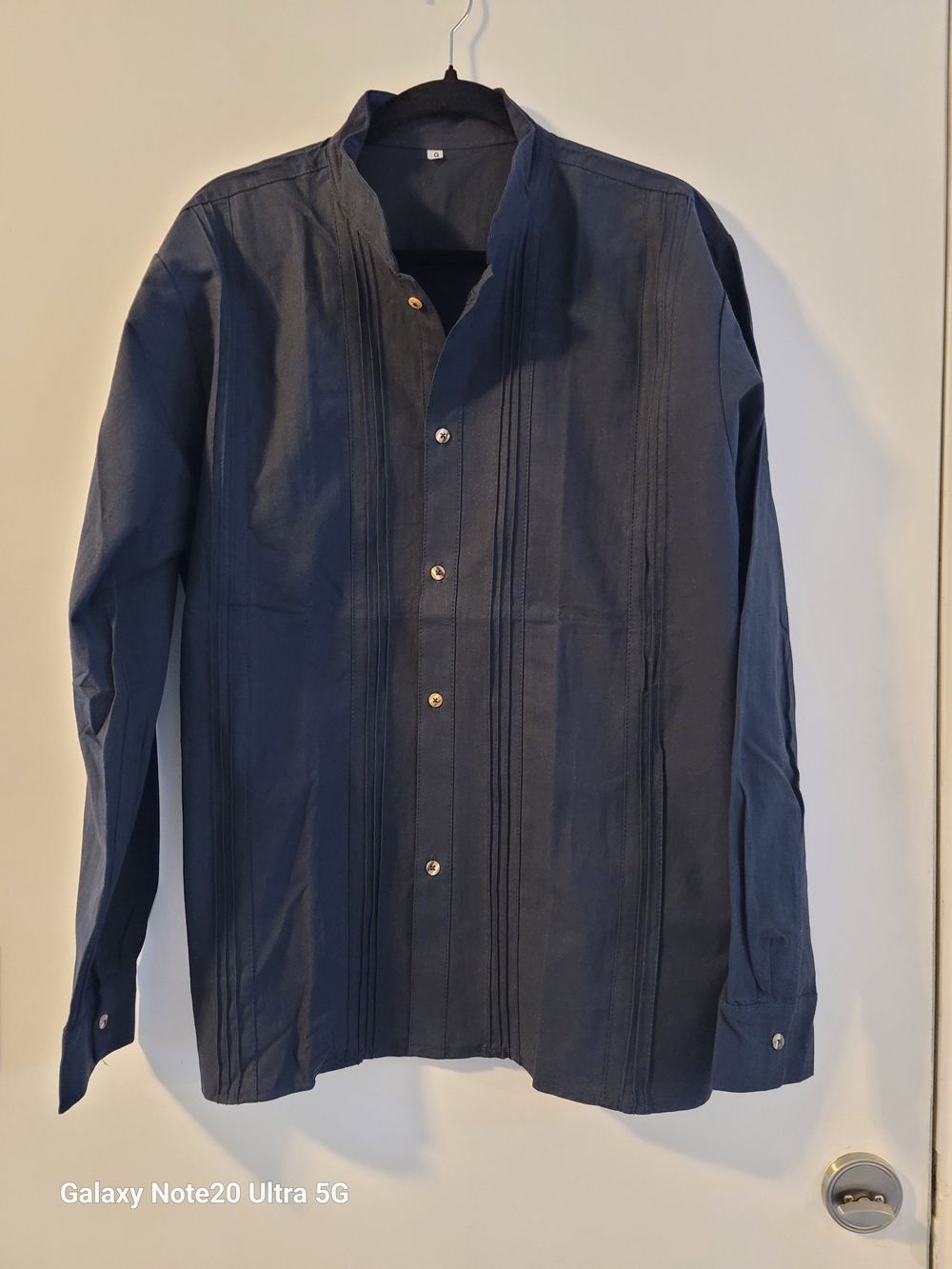 Men's Navy Long-Sleeve Button Front Jacket
